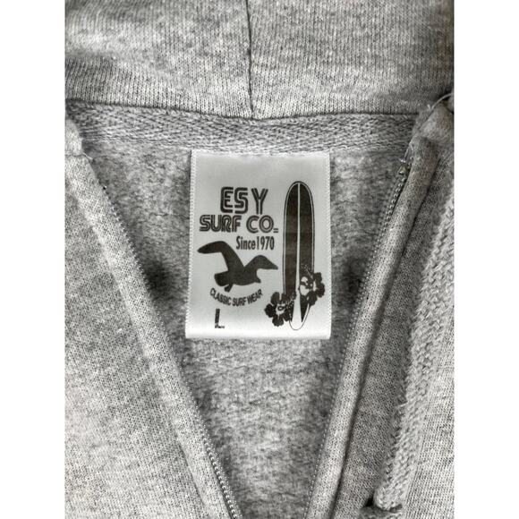 Men’s Miami Beach L ESY Surf Co Gray Zip Hoodie – Excellent Condition - Picture 8 of 10